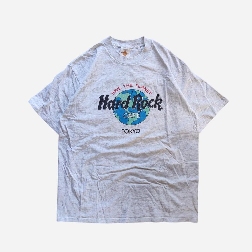 Vintage Hard Rock Cafe Tokyo Single Stitch white t-shirt with blue globe graphic